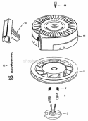 Recoil Starter Diagram and Parts List for 28222 200000001-200999999 - 2000 Lawn Boy Snow Blower